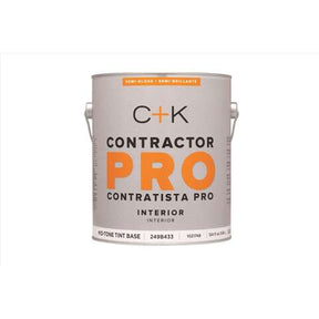 C+K Contractor Pro Semi-Gloss Tint Base Mid-Tone Base Paint Interior 1 gal, Pack of 4