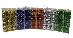Hometown Holidays 99901 Ball Christmas Ornament, 40 mm H, PVC, Assorted, Pack of 48