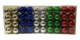 Hometown Holidays 99905 Ball Ornament, 60 mm H, PVC, Blue/Gold/Green/Red/Silver, Pack of 48