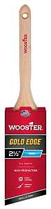 Wooster 5231-2-1/2 Paint Brush, Gold Bristle/White, Beech Hardwood Handle, 2-1/2 in W, 2-15/16 in L Bristle, Sash Handle