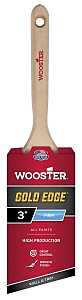 Wooster 5231-3 Paint Brush, Gold Bristle/White, Beechwood Handle, 3 in W, 2-15/16 in L Bristle, Polyester Bristle