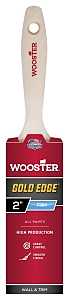Wooster 5232-2 Paint Brush, Gold Bristle/White, Beech Hardwood Handle, 2 in W, 2-11/16 in L Bristle, Polyester Bristle