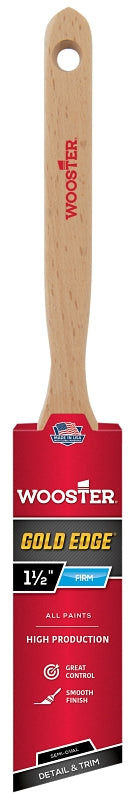 Wooster Gold Edge 5236-1-1/2 Paint Brush, 1-1/2 in W, 2-7/16 in L Bristle, Polyester Bristle