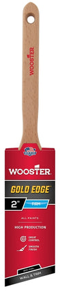 Wooster Gold Edge 5236-2 Paint Brush, 2 in W, 2-11/16 in L Bristle, Polyester Bristle, Semi-Oval Angle Sash Handle