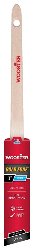 Wooster Gold Edge 5234-1 Paint Brush, 1 in W, 2-3/16 in L Bristle, Polyester Bristle, Thin Angular Handle