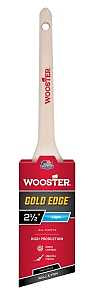 Wooster 5234-2-1/2 Paint Brush, Gold Bristle/White, Beechwood Handle, 2-1/2 in W, 2-11/16 in L Bristle, Sash Handle