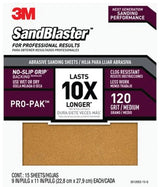 3M SandBlaster Series 30120ES-15-G Sandpaper, 11 in L, 9 in W, 120 Grit, Medium, Aluminum Oxide Abrasive, 15/PK