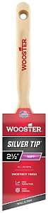 Wooster 5221-2-1/2 Paint Brush, Silver/White, Birch Hardwood Handle, 2-1/2 in W, 2-15/16 in L Bristle, Polyester Bristle