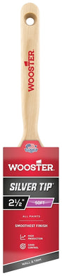 Wooster Silver Tip 5221-2-1/2 Paint Brush, 2-1/2 in W, 2-15/16 in L Bristle, Polyester Bristle, Angular Handle