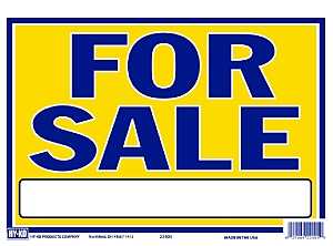 Hy-Ko 22405 Neon Sign, 9 x 13 in Dimensions, FOR SALE, Blue Legend, Yellow Background, Plastic, 9 x 13 in Dimensions, Pack of 10