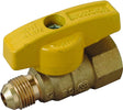 BrassCraft PSSL-12 Gas Ball Valve, 3/8 x 1/2 in Connection, Flare x FIP, 5 psi Pressure, Brass Body