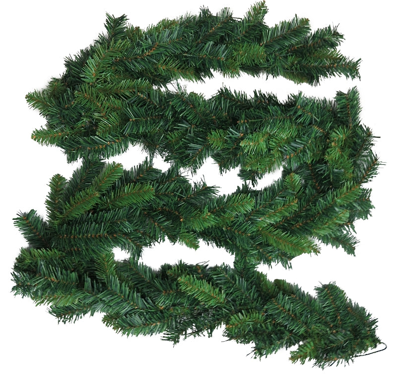 Hometown Holidays 07007 Tillamook Fir Christmas Garland, 9 ft L, Green, Pack of 24