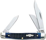 Case XX 02806 Folding Pocket Knife, 2.42 in Clip, 1.57 in Pen, 1.58 in Sheep Foot L Blade, 3-Blade, Jigged Handle