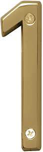 Hy-Ko BR-42PB, Prestige Series BR-42PB/1 House Number, Character: 1, 4 in H Character, Solid Brass, Pack of 3