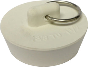 Plumb Pak Duo Fit Series PP820-39 Drain Stopper, Rubber, White, For: 1-3/8 in to 1-1/2 In-Sink, Pack of 6