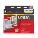 Frost King V85M Insulation Kit, 62 in W, 1.5 mil Thick, 210 in L, Polyethylene, Clear