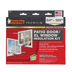 Frost King V86M Extra Strength Indoor Shrink Window Kit, 84 in W, 1-1/2 mil Thick, 120 in L, Polyethylene, Clear