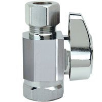 BrassCraft G2R10XCD Stop Valve, 3/8 x 3/8 in Connection, Compression x FIP, 125 psi Pressure, Brass Body, 1.88 in L