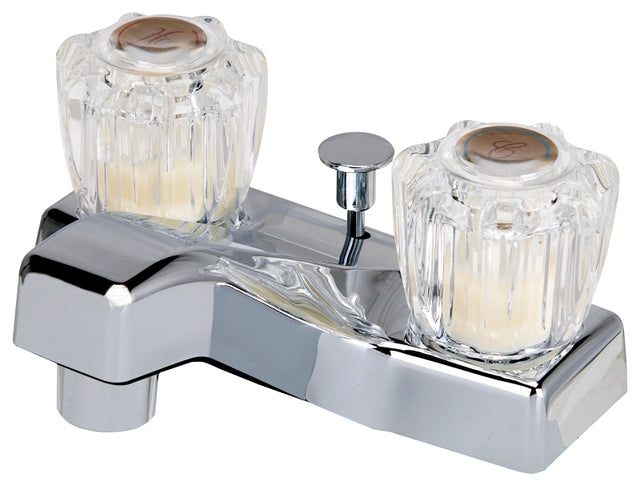 Boston Harbor PF4201A-P Lavatory Faucet, 1.5 gpm, 2-Handle, Chrome Plated, Round Handle
