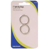 HILLMAN 1 in. D Tempered Steel Silver Split Rings/Cable Rings Key Ring