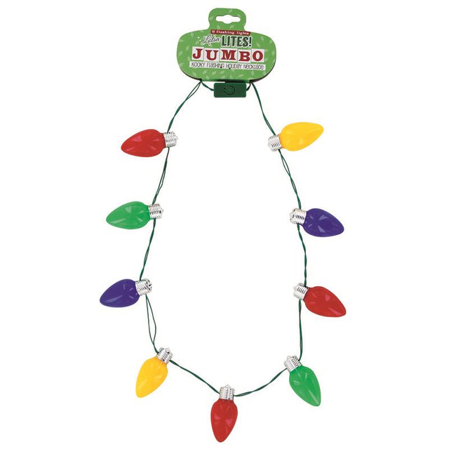 DM Merchandising Lotsa Lites CHRISTMAS Jumbo Light Up Necklace Plastic 1 pk, Pack of 24