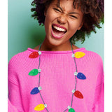 DM Merchandising Lotsa Lites CHRISTMAS Jumbo Light Up Necklace Plastic 1 pk, Pack of 24