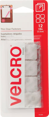 VELCRO Brand 91330 Hook and Loop Fastener, 7/8 in W, 7/8 in L, Clear