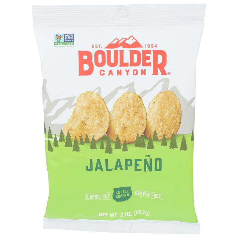 Boulder Canyon Jalapeno Kettle Cooked Potato Chips 2 oz Pegged, Pack of 8