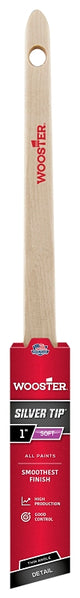 Wooster 5224-1 Paint Brush, Silver/White, Birchwood Handle, 1 in W, 2-3/16 in L Bristle, Polyester Bristle, Sash Handle
