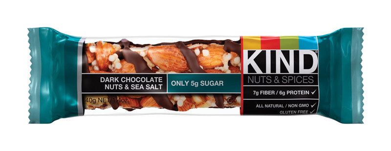 KIND Dark Chocolate/Nuts/Sea Salt Candy Bar 1.4 oz, Pack of 12