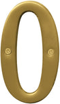 Hy-Ko BR-43BB, Prestige Series BR-43BB/0 House Number, Character: 0, 4 in H Character, Brass, Pack of 3