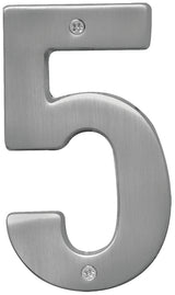 Hy-Ko BR-51SN, Prestige Series BR-51SN/5 House Number, Character: 5, 5 in H Character, Solid Brass, Pack of 3