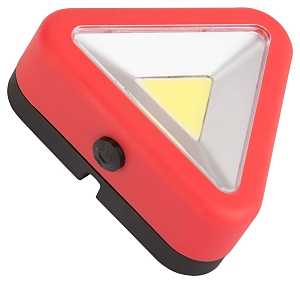 PowerZone 12620 COB LED Triangle Work Light, Red Reflector, ABS/Polystyrene Reflector, Built-in Magnet and Foldable Hook, Pack of 12