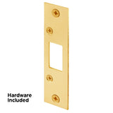 Defender Security E 2432 Deadbolt Strike Plate, 4-7/8 in L, 1-1/8 in W, Steel, Brass