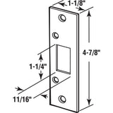 Defender Security E 2432 Deadbolt Strike Plate, 4-7/8 in L, 1-1/8 in W, Steel, Brass