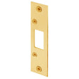 Defender Security E 2432 Deadbolt Strike Plate, 4-7/8 in L, 1-1/8 in W, Steel, Brass