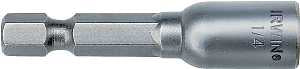 Irwin 3548321C Series Nutsetter, 1/2 in Dia, 5/16 in Drive, Lobular Drive, 2-9/16 in L, 1/4 in L Shank, Hex Shank
