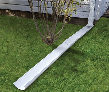 Frost King GWS3W PALLET Downspout Extender, 6 ft L Extended, Plastic, White, For: 2 x 3 in and 3 x 4 in Downspouts