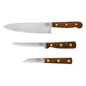 Chicago Cutlery Walnut Tradition Series B42 Knife Set, 3-Piece, Stainless Steel/Wood, Walnut, Pack of 3