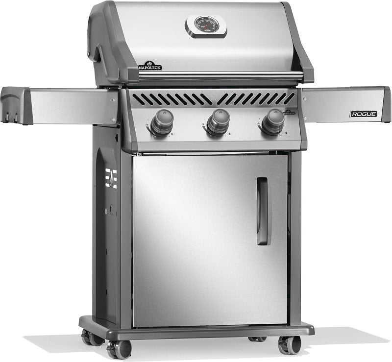 Napoleon Rogue Series R425PSS-2 Gas Grill, 42,000 Btu/hr BTU, Liquid Propane, 3-Burner, Side Shelf Included: Yes