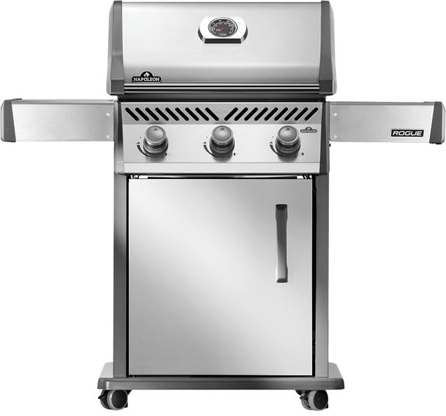 Napoleon Rogue Series R425PSS-2 Gas Grill, 42,000 Btu/hr BTU, Liquid Propane, 3-Burner, Side Shelf Included: Yes