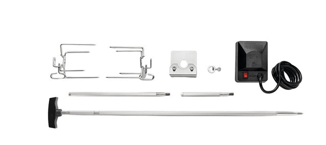 Napoleon 69911 Heavy-Duty Rotisserie Kit, 2 -Fork, Stainless Steel Spit Rod
