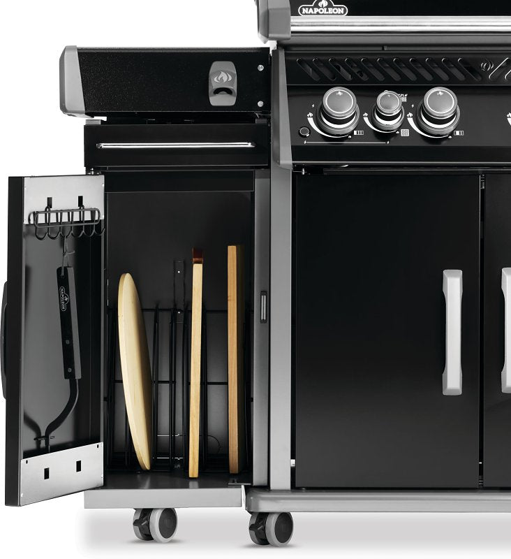 Napoleon Rogue Pro Series 68009 Under Grill Storage Cart, 20 in OAL, 14 in OAW, 31 in OAH, Black, Gloss, Locking Caster