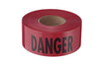 Empire 77-1004 Barricade Tape, 1000 ft L, 3 in W, Plastic Backing, Red