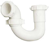 Plumb Pak PP960W S-Trap, 1-1/2 x 1-1/2, 1-1/2 x 1-1/4 in, Slip-Joint x Thread, Plastic, White