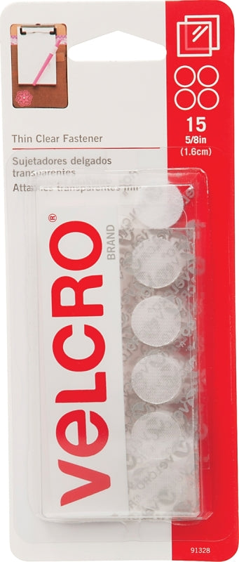 VELCRO Brand 91328 Hook and Loop Fastener, Clear, Pack of 6
