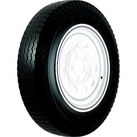 Loadstar Bias Tire and Wheel (Rim) Assembly K353 480-12 4 Hole 6 Ply, White With Stripe, Modular