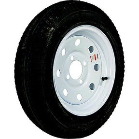 Loadstar Bias Tire and Wheel (Rim) Assembly K353, 530-12 4 Hole 4 Ply, White w/o Stripes, Modular