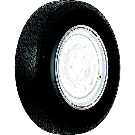 Loadstar Tire and Wheel (Rim) Assembly K550, ST205/75D15 5 Hole C Ply, White With Stripe, Modular