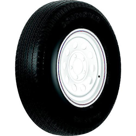 Loadstar Tire and Wheel (Rim) Assembly KR03, ST205/75R15 5 Hole C Ply, White With Stripe, Modular